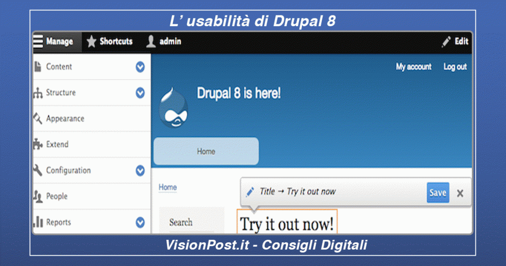 usabilità di Drupal 8