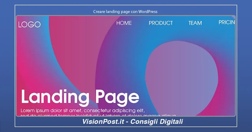 Creare landing page con WordPress